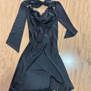 Altard State Black Tie Halter Dress
